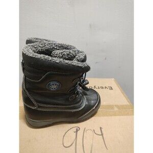 Khombu Winter Fun Boot Black  Size Boys Kid Size 4 Pull Elastic Cord Closure